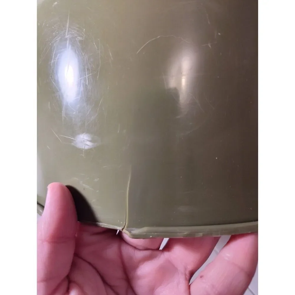 Vintage Avocado Green Cake Carrier/Holder w/handle - Base, Lid/w/flaws Plastic